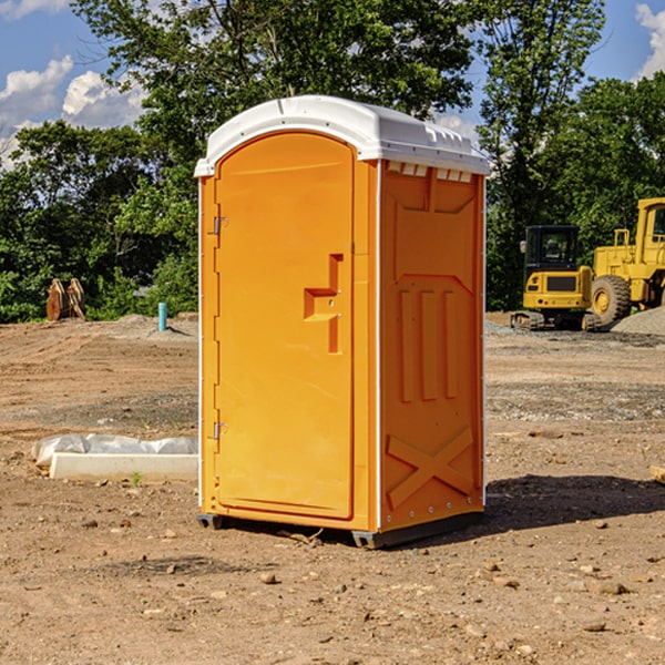 how often are the portable restrooms cleaned and serviced during a rental period in Le Roy MI